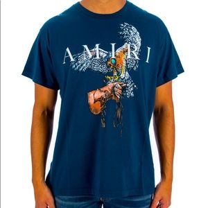 Blue Amiri Falcon T-shirt, made of cotton.